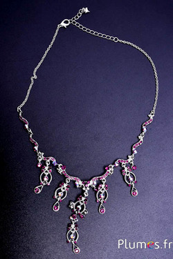 Collana - con perle - argento-rubino  